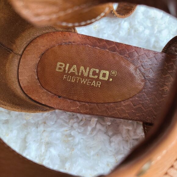 Bianco Footwear Leather Fringed Sandals size 40 - Picture 3 of 4